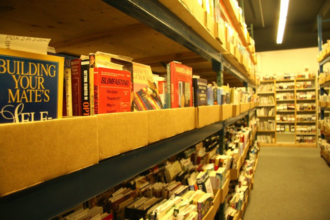 bookshelves that are full