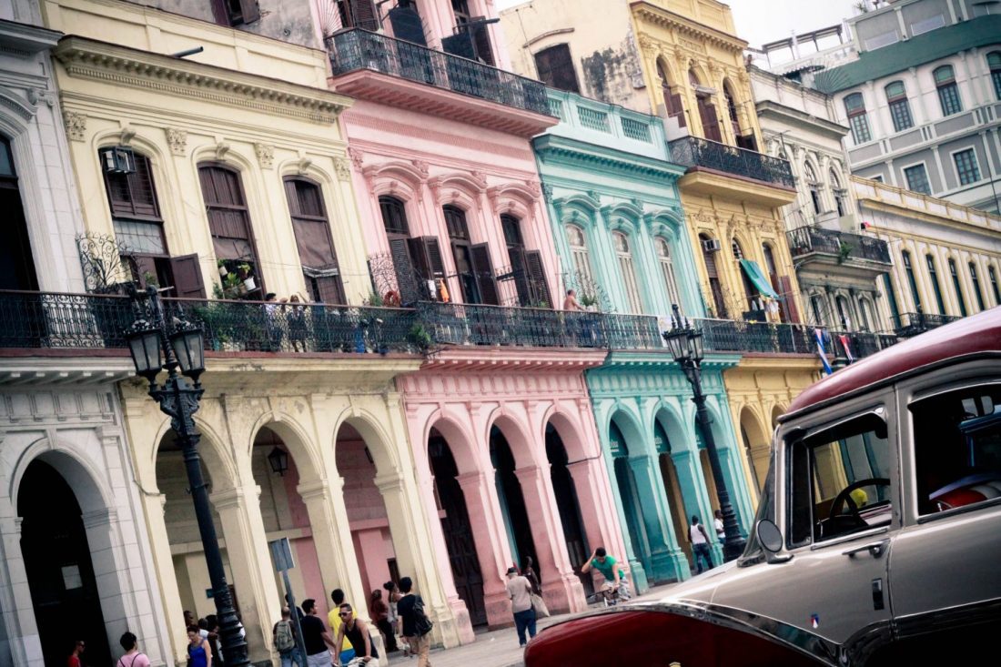 Row of buildings in Cuba