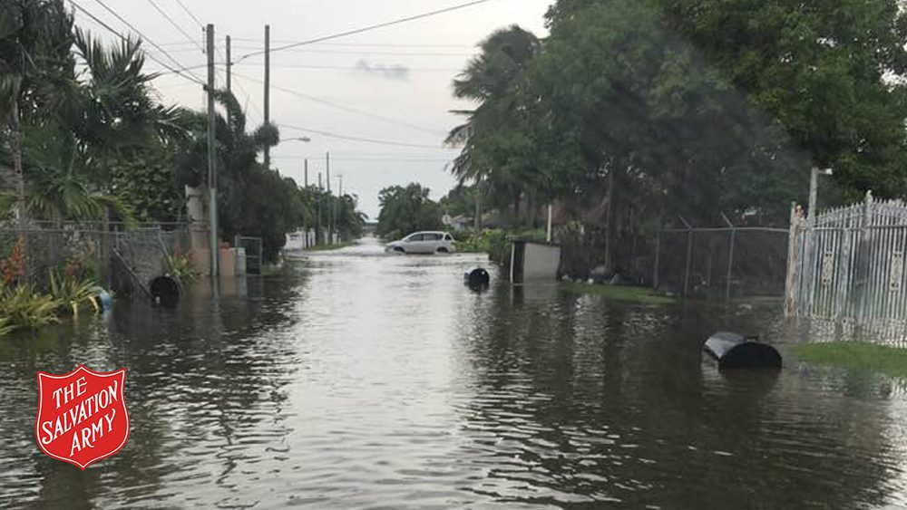Flooding in the streets of Nassau caused by Hurricane Dorian