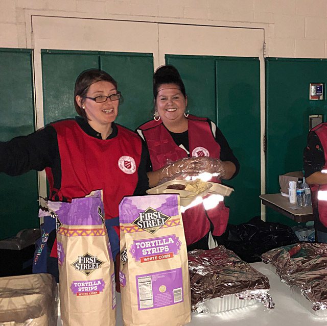 EDS Volunteers Distributing Food
